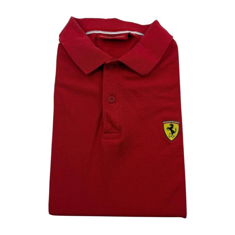 Scuderia Ferrari Authentic Polo Shirt Men's‎ Size 2XL Red White Black Cotton